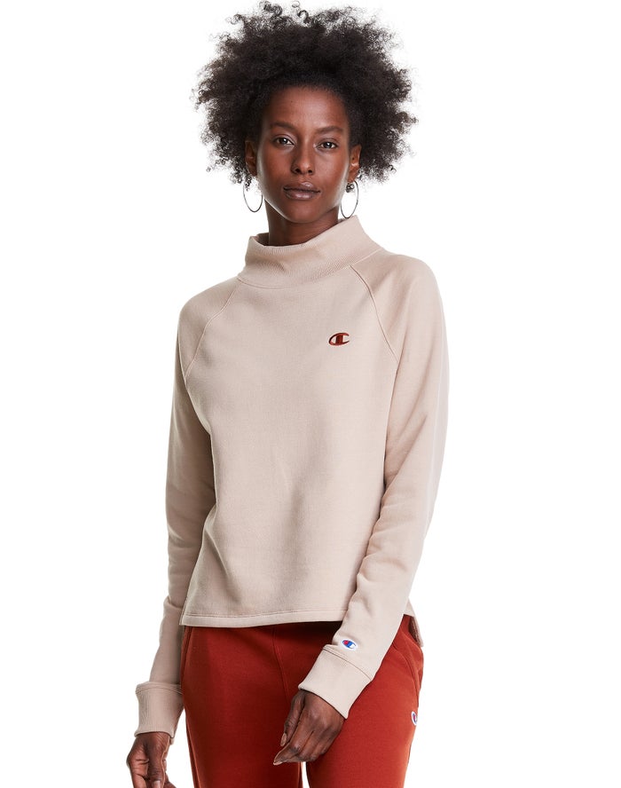 Champion Powerblend Fleece Mock Neck Embroidered Logo Sweatshirt Dames - Room - Belgie 9213SRLOU